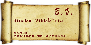 Bineter Viktória névjegykártya